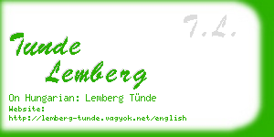 tunde lemberg business card